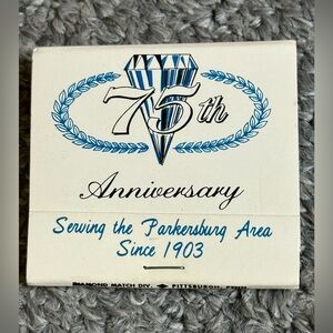 Vintage Matchbook Union Trust National Parkersburg WV Virginia 75th Anniversary